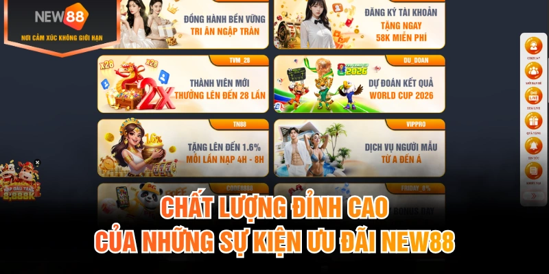 Kho ưu đãi siêu khủng đến từ sân chơi New88